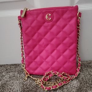 Charming Charlie hot pink over shoulder purse
